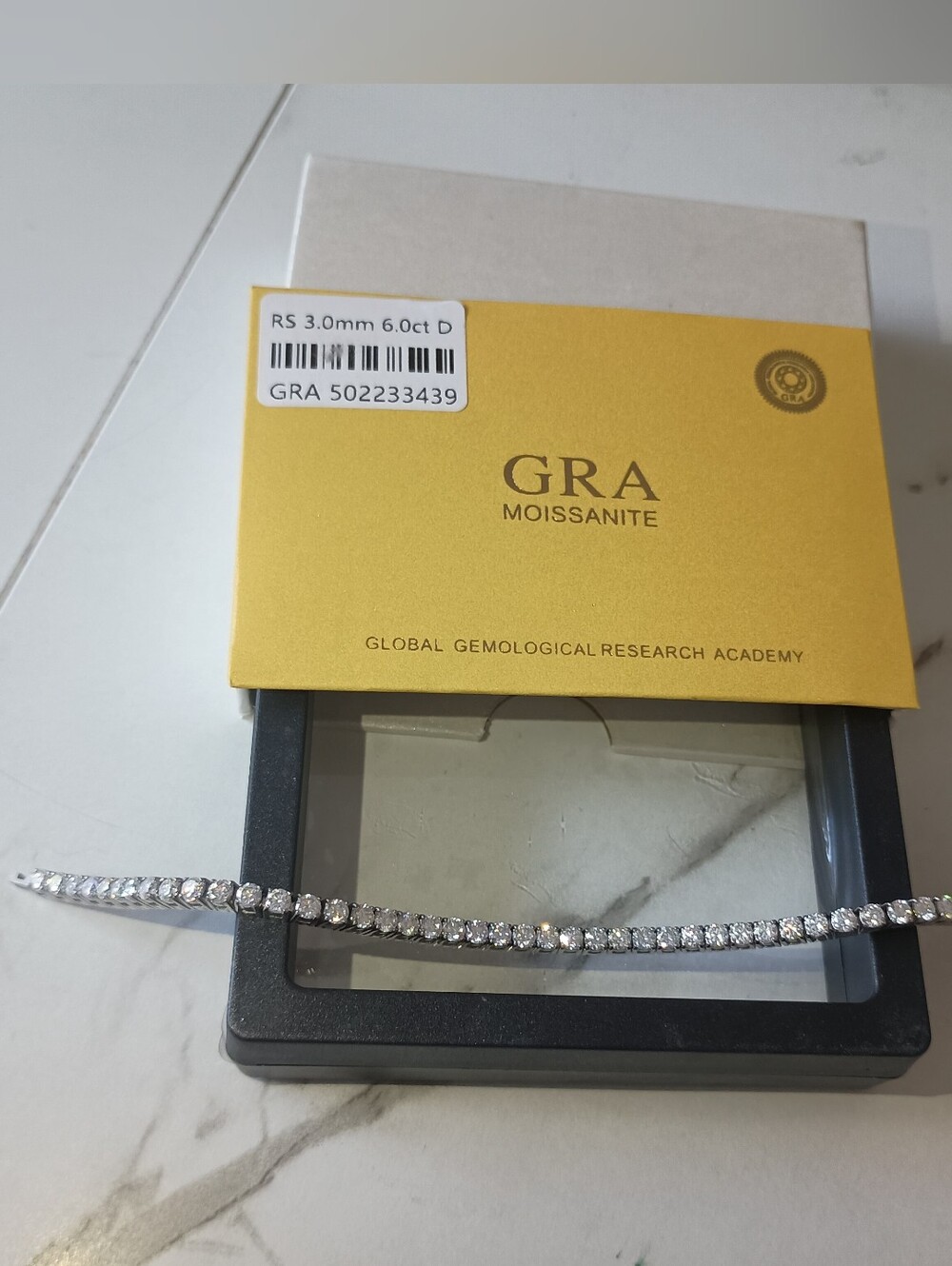 Moissanite Silver 3mm Tennis Bracelet 7in Pass Tester Brand New - Picture 7 of 11
